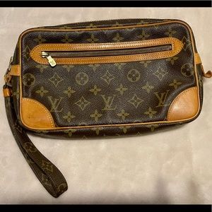 Authentic Louis Vuitton Marly Dragonne GM clutch vintage Preowned Monogram